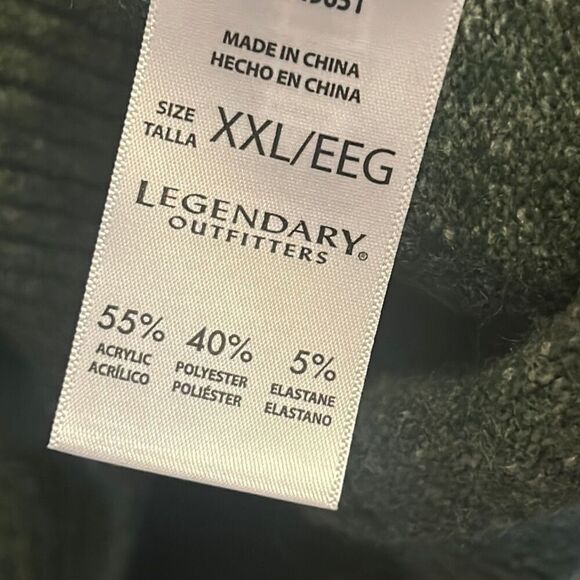 Legendary Outfitters XXL Green Knit Sweater Crew Neck Pullover Soft - Picture 4 of 5